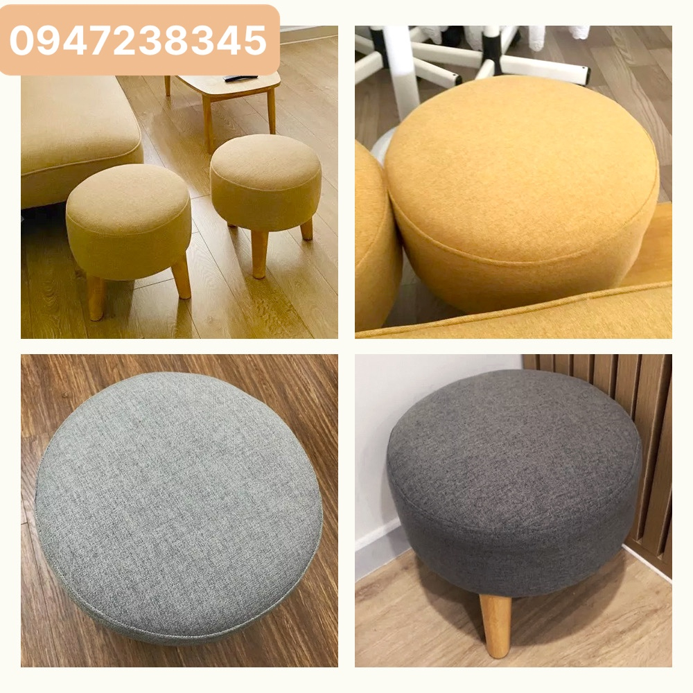 Ghế Đôn Sofa Ghế Bàn Trang Điểm MÀU TRẮNG KEM Cao 20CM - Bọc Mút Dày Dặn - HOÀN TIỀN 100% NẾU KHÁCH KHÔNG HÀI LÒNG