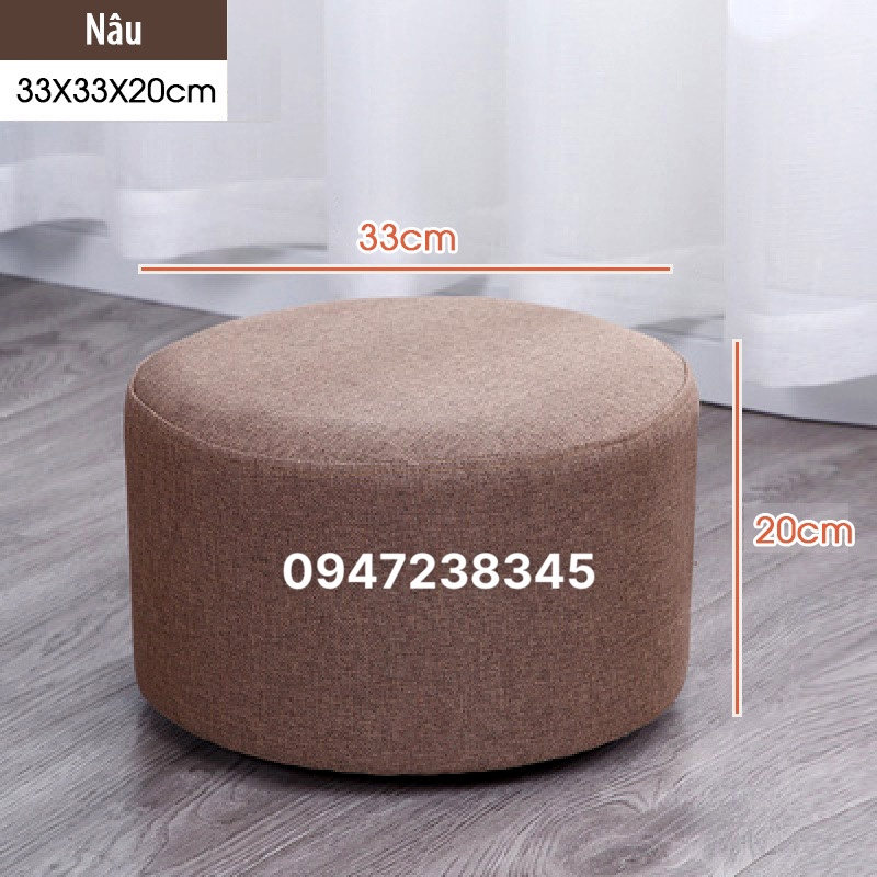 Ghế Đôn Sofa Ghế Bàn Trang Điểm MÀU TRẮNG KEM Cao 20CM - Bọc Mút Dày Dặn - HOÀN TIỀN 100% NẾU KHÁCH KHÔNG HÀI LÒNG