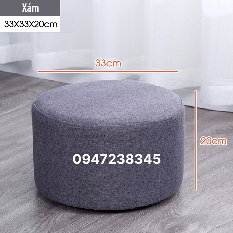 Ghế Đôn Sofa Ghế Bàn Trang Điểm MÀU TRẮNG KEM Cao 20CM - Bọc Mút Dày Dặn - HOÀN TIỀN 100% NẾU KHÁCH KHÔNG HÀI LÒNG