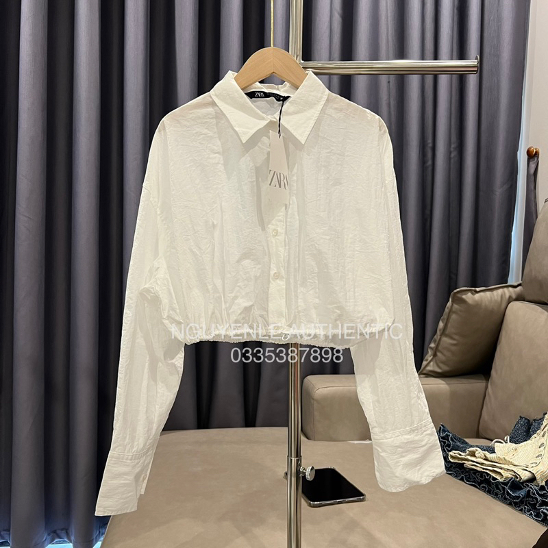 [SALE] Áo sơ mi Zara croptop Authentic