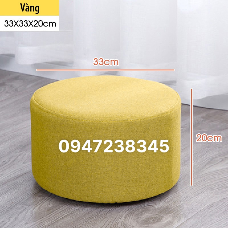 Ghế Đôn Sofa Ghế Bàn Trang Điểm MÀU TRẮNG KEM Cao 20CM - Bọc Mút Dày Dặn - HOÀN TIỀN 100% NẾU KHÁCH KHÔNG HÀI LÒNG