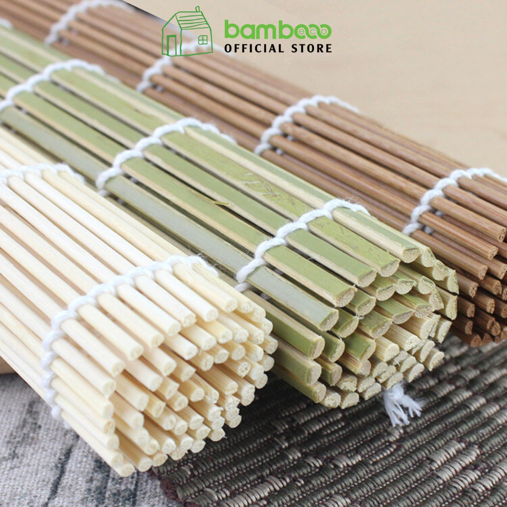 Mành tre cuộn cơm BAMBOOO ECO cuốn kimbap, an toàn vệ sinh thực phẩm dùng trong nhà hàng khách sạn, phòng bếp gia đình
