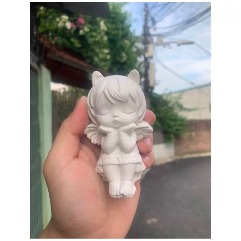 Tượng tô màu Thiên Thần thạch cao hottrend size lớn 15-25cm