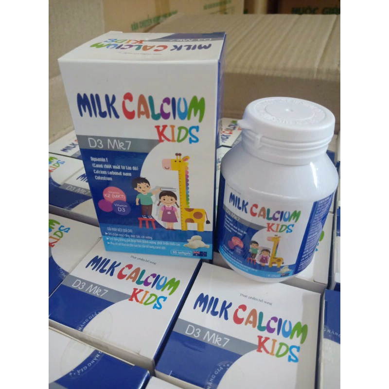 60 Viên kẹo nhai Canxi Milk Calcium Kids D3 MK7 giúp phát triển chiều cao cho xương chắc khoẻ trẻ nhanh mọc răng