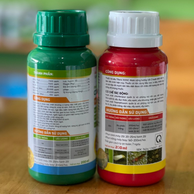 Bộ đôi Xanh Đỏ - Sạch Rầy Phấn Trắng - Xanh Lá  sản phẩm của Biocrop Sciences chai 200ml