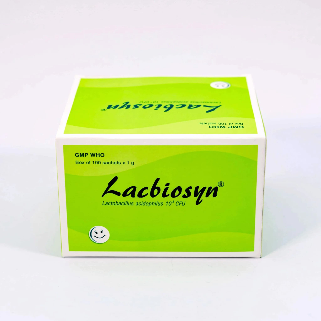Men tiêu hoá - men vi sinh LACBIOSYN hộp 100 gói hỗ trợ rối loạn tiêu hoá , tiêu chảy , táo bón