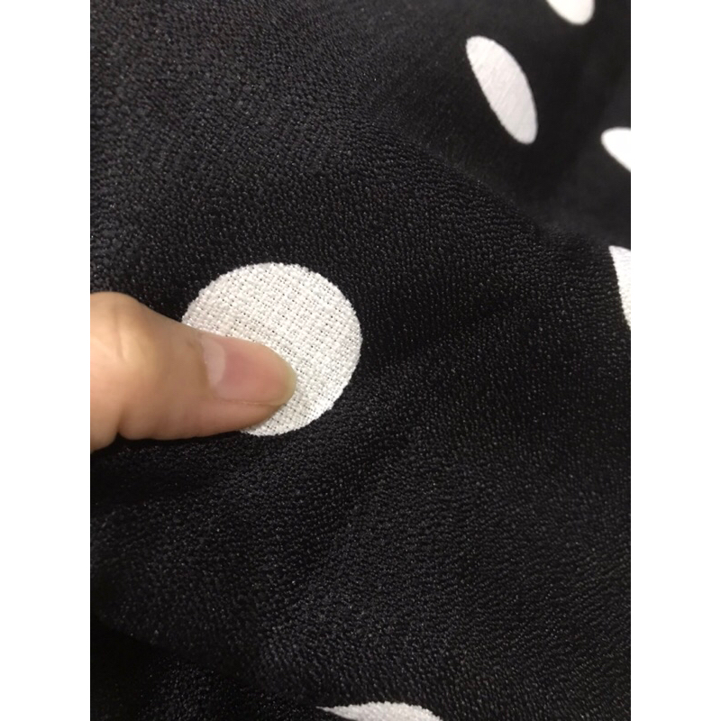 Vải Linen Bố chấm bi dày vừa chất thô form đứng may đầm váy,quần ,thiết kế thời trang