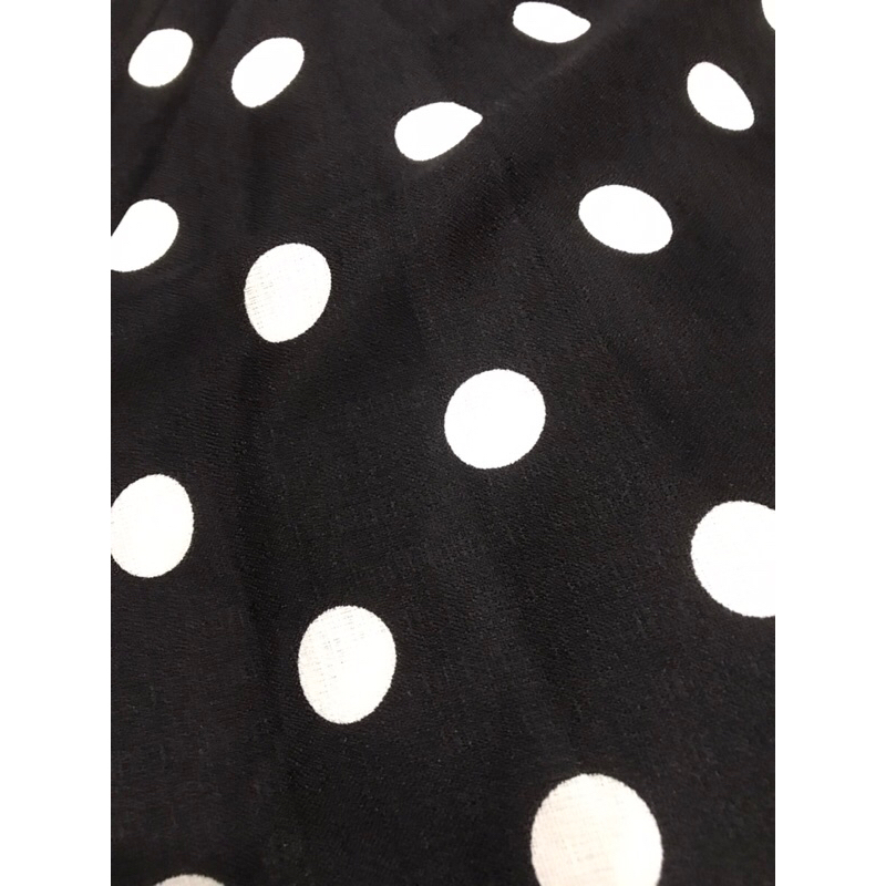 Vải Linen Bố chấm bi dày vừa chất thô form đứng may đầm váy,quần ,thiết kế thời trang