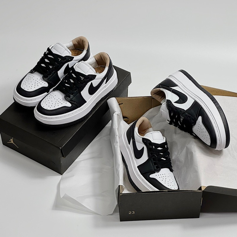 JDK STORE_Giày Sneaker JD Elevate White Black Đế Cao