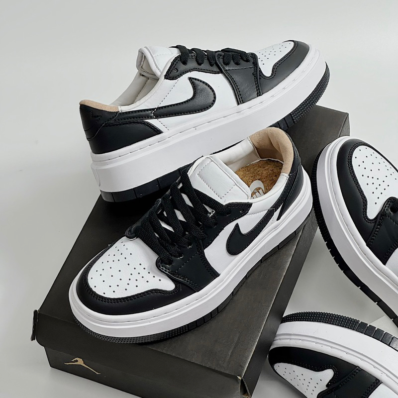 JDK STORE_Giày Sneaker JD Elevate White Black Đế Cao