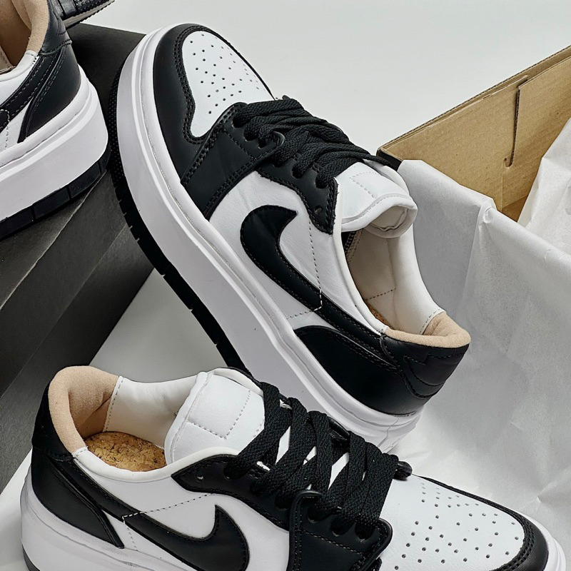 JDK STORE_Giày Sneaker JD Elevate White Black Đế Cao