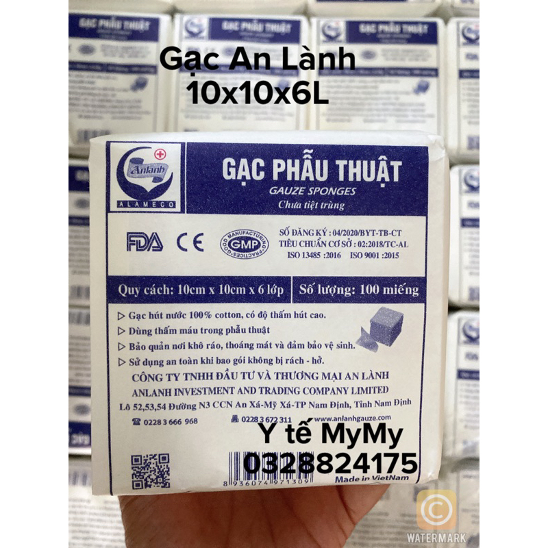 Gạc Y Tế Phẫu Thuật Đắp Mặt Nạ An Lành 10cmx10cmx 6 Lớp hộp