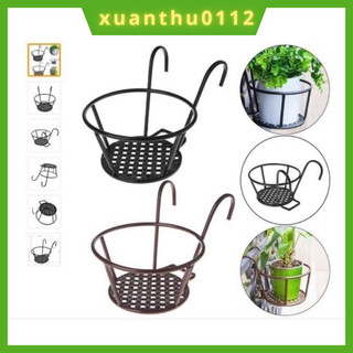 [10 giỏ] Giỏ hoa treo ban công - Chậu hoa, cây cảnh Có Móc Treo, khung chắc chắn, sơn tĩnh điện màu đen-trắng