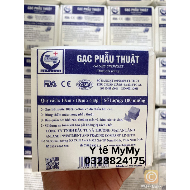 Gạc Y Tế Phẫu Thuật Đắp Mặt Nạ An Lành 10cmx10cmx 6 Lớp hộp