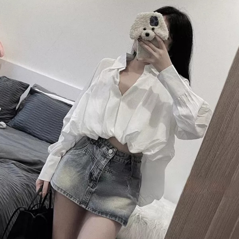 Áo Sơ Mi Giả Sơ Vin Xinh Xắn 🔥 Chất Áo Cao Cấp Thoáng Mát