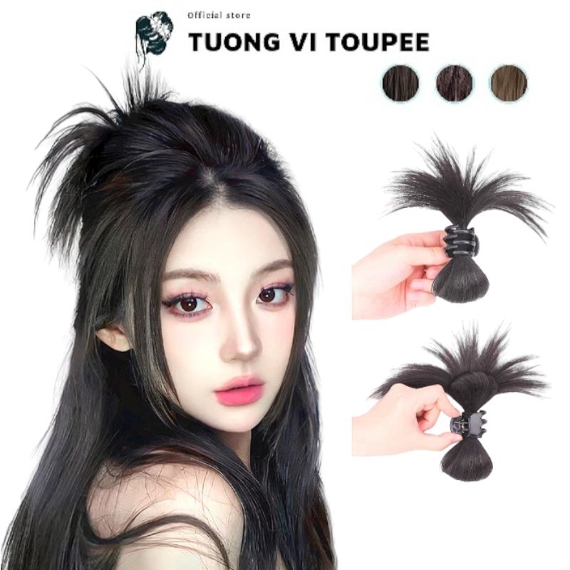 Tóc Giả Kẹp Gắp Nơ Đuôi Gà Đỉnh Đầu Phong Cách Nữ Tính Cực Hot