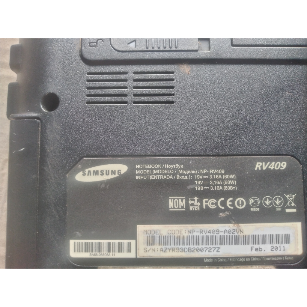 Main samsung NP - RC408 RV409, quạt tản nhiệt nút nguồn cáp màn hình wecam wifi bo usb nắp cd  samsu