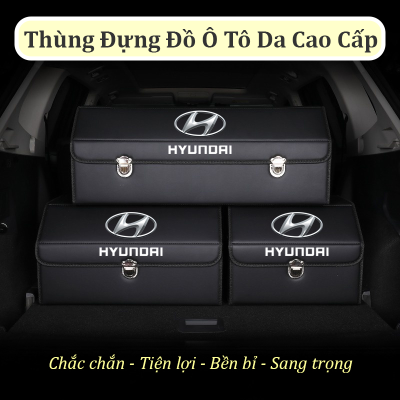 Thùng Đựng Đồ Ô Tô Da Cao Cấp Có Logo Theo Hãng Xe - Hộp Đựng Đồ Để Cốp Ô Tô Có Thể Gấp Gọn, Có Khóa Chắc Chắn, An Toàn