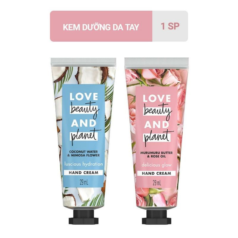 Kem Dưỡng Da Tay Love Beauty And Planet 29ml (100% nước dừa tươi và hoa mimosa)