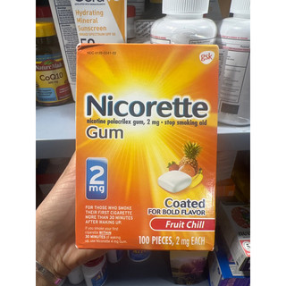 Nicorette 2mg gum to help quit smoking white ice mint 160 miếng