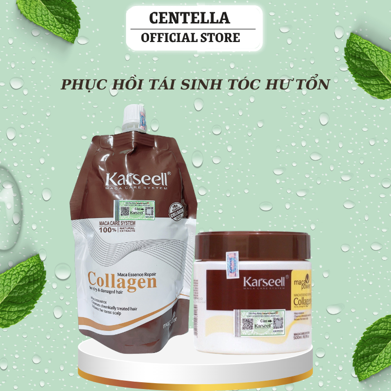 Kem ủ tóc Karseell Maca Power Collagen 500ml phục hồi hư tổn tái tạo cấu trúc tóc siêu mượt hương nước hoa chính hãng