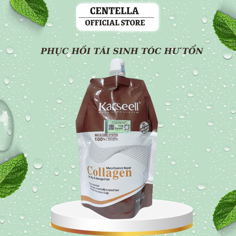 Kem ủ tóc Karseell Maca Power Collagen 500ml phục hồi hư tổn tái tạo cấu trúc tóc siêu mượt hương nước hoa chính hãng