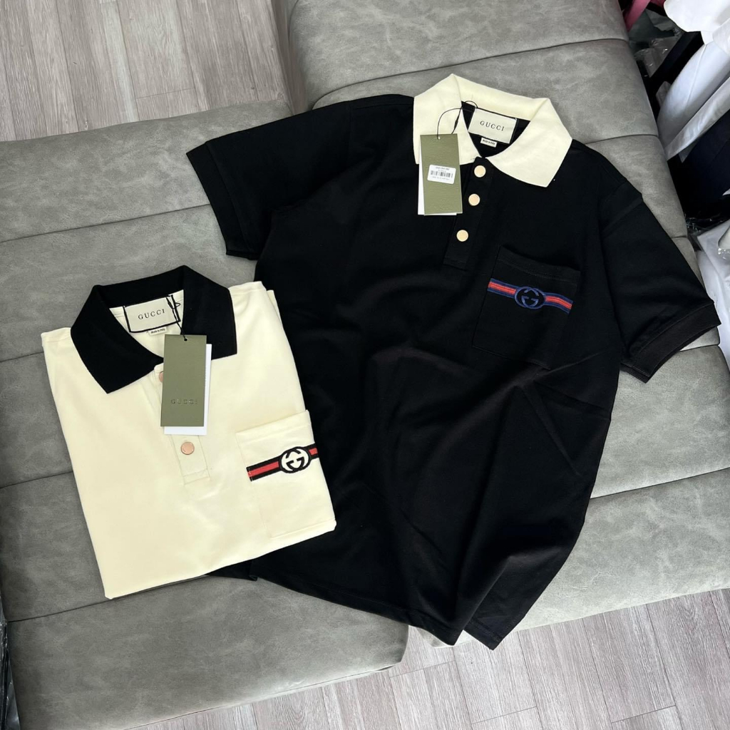Áo polo GC khâu túi nổi bật nam nữ mới nhất Áo polo khâu túi nam nữ cao cấp