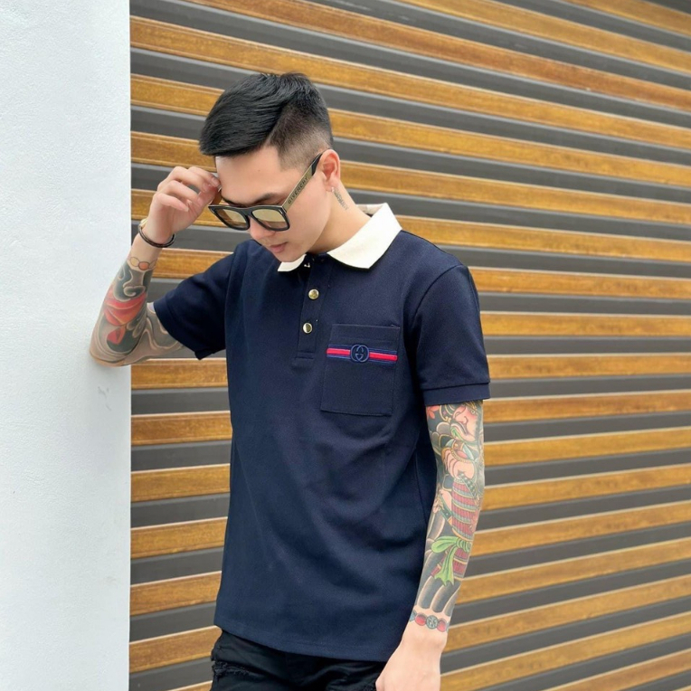 Áo polo GC khâu túi nổi bật nam nữ mới nhất Áo polo khâu túi nam nữ cao cấp