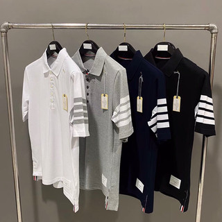Áo polo Thom brown xám, đen, viền4 sọc cao cấp