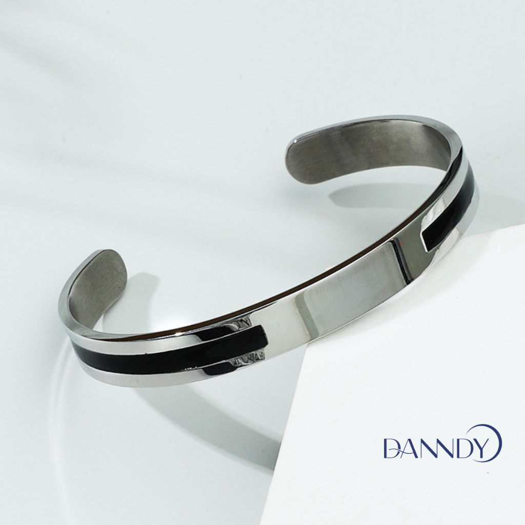 Vòng Cuff Nam Thép Không Gỉ Cao Cấp. Vòng Tay Lắc Tay Nam Đẹp | Dandy