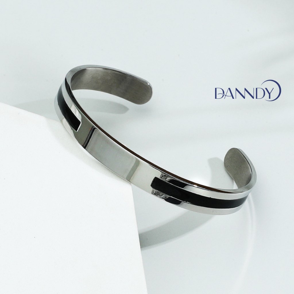 Vòng Cuff Nam Thép Không Gỉ Cao Cấp. Vòng Tay Lắc Tay Nam Đẹp | Dandy