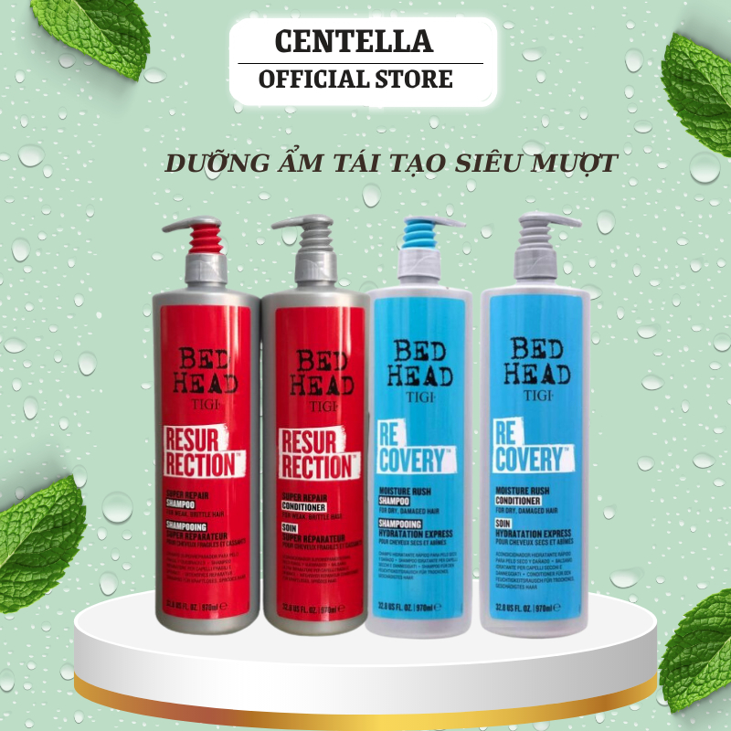 Dầu Gội Xả TIGI đỏ 970ML * 2 Phục Hồi Tóc Hư Tổn Tái Sinh Mầm Tóc Siêu Mềm Mượt | Centella.official