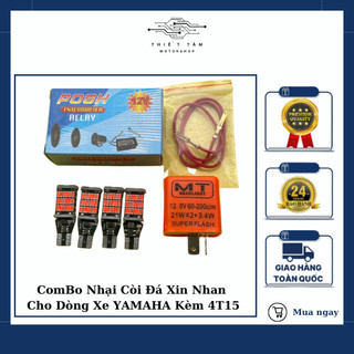 Combo nhại còi đá xi nhan cho dòng xe yamaha kèm 4t15 phụ kiện xe chính hãng