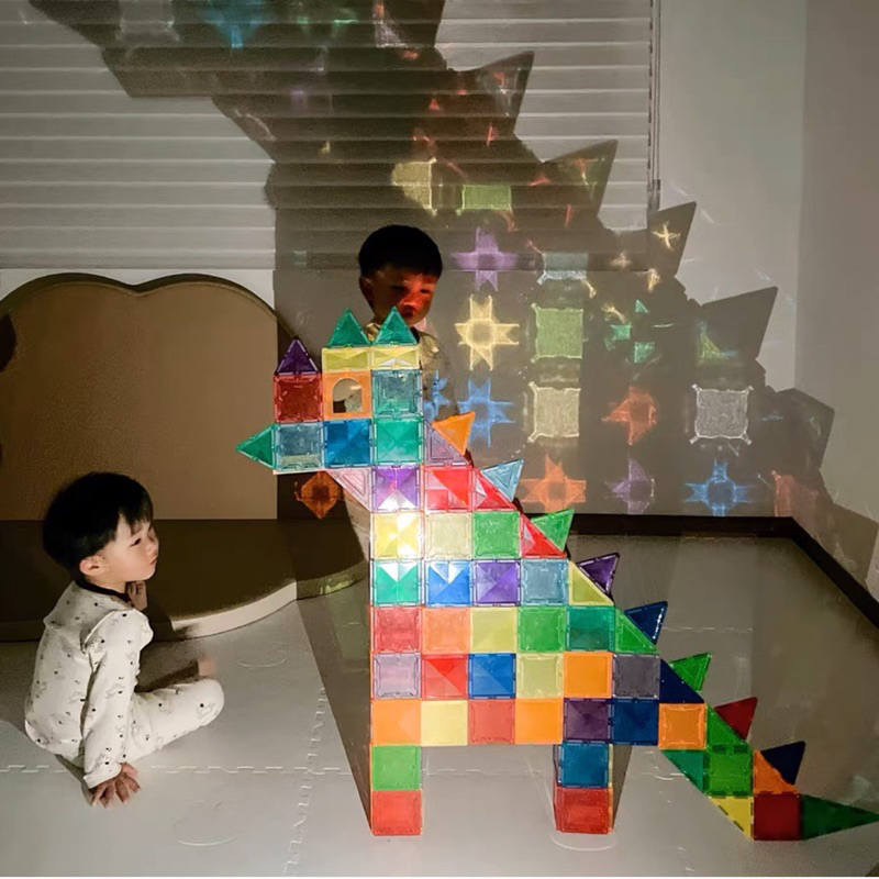 Bộ đồ chơi xếp hình nam châm ánh sáng Mideer, cho bé từ 3-5 tuổi, kích thước khổng lồ, nam châm hút mạnh