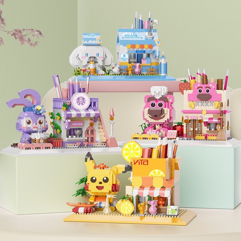 Đồ chơi lắp ráp Lego hộp đựng bút phi hành gia , pikachu , gấu dâu ,thỏ tím ….