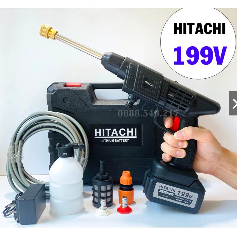 Máy rửa xe cầm tay đồ chơi cao áp chạy bằng pin sạc, súng rửa xe dùng cho gia đình có chế độ phun xương tạo bọt cao cấp