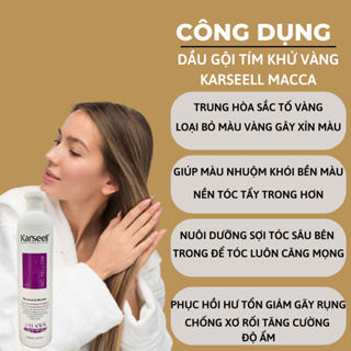 Dầu gội tím karseell 500ml khử vàng và giữ màu dành cho tóc tẩy nhuộm màu - ảnh sản phẩm 1