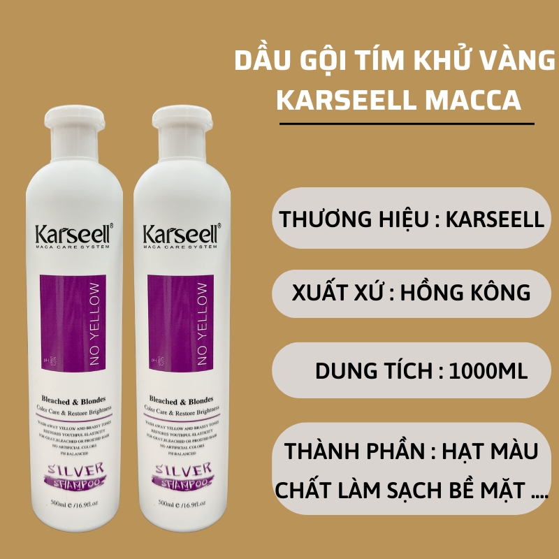 Dầu gội tím karseell 500ml khử vàng và giữ màu dành cho tóc tẩy nhuộm màu - ảnh sản phẩm 3