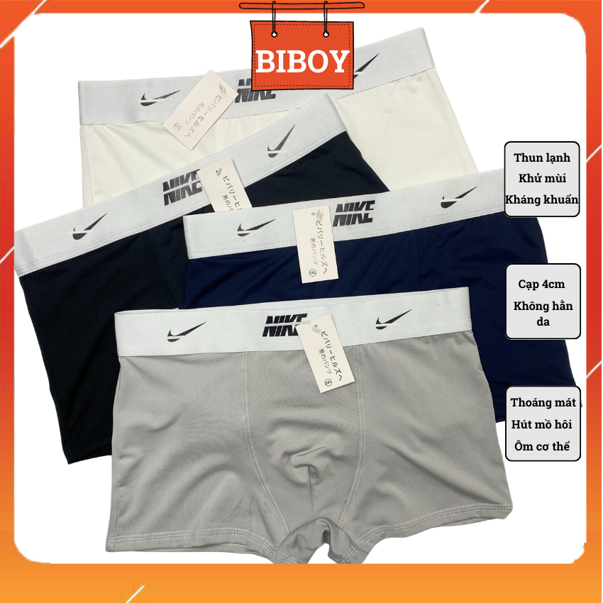 Combo Quần Lót Nam Thun Lạnh Boxers & Trunks Ni.ke Kháng Khuẩn Khử Mùi Co Giãn, Quần Sịp Đùi Nam Cao Cấp, quan xip ĐTNK