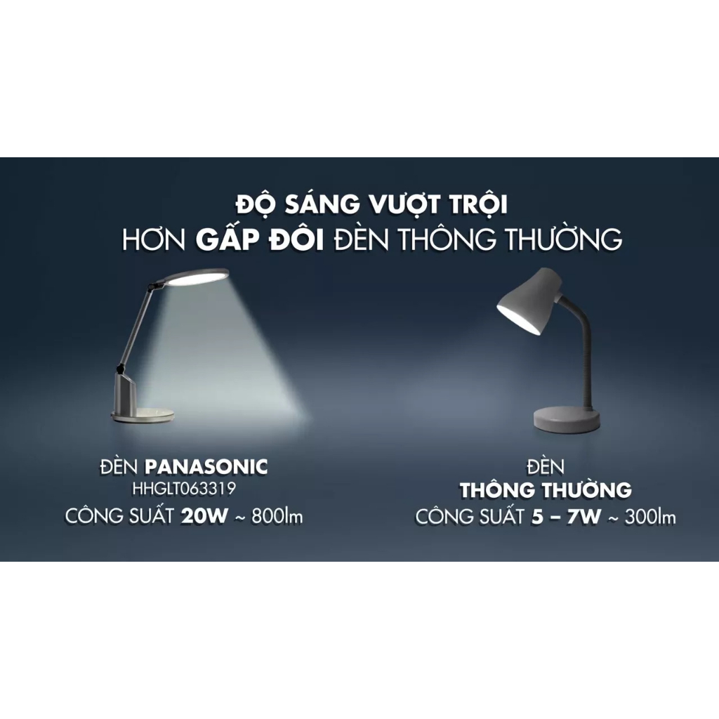 Đèn Bàn LED cao cấp PANASONIC HHGLT0633 20W Không ánh sáng xanh Chip Led RG0