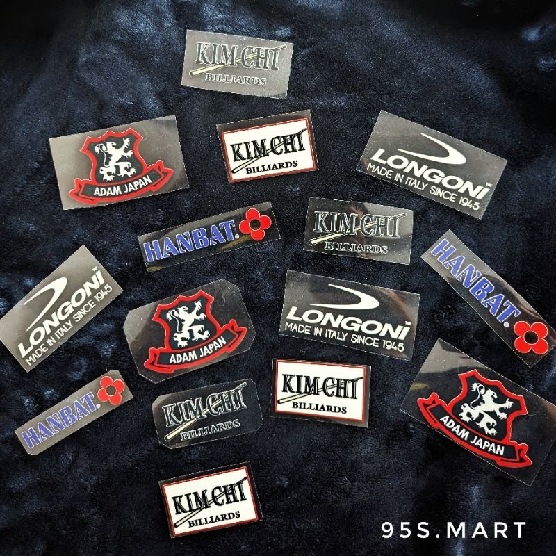 Sticker Logo các thương hiệu Bida 3C - Libre - Carom - Billiard - 95smart - Kim chi - Hanbat - Longoni - Adam Japan -95s
