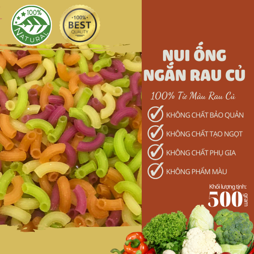 Nui Ống Ngắn Rau Củ Tự Nhiên GAOTA 500G