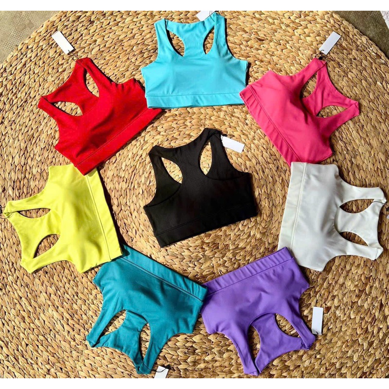 Áo croptop bra kèm mút tập gym yoga aerobic chất co giãn thấm hút mồ hôi