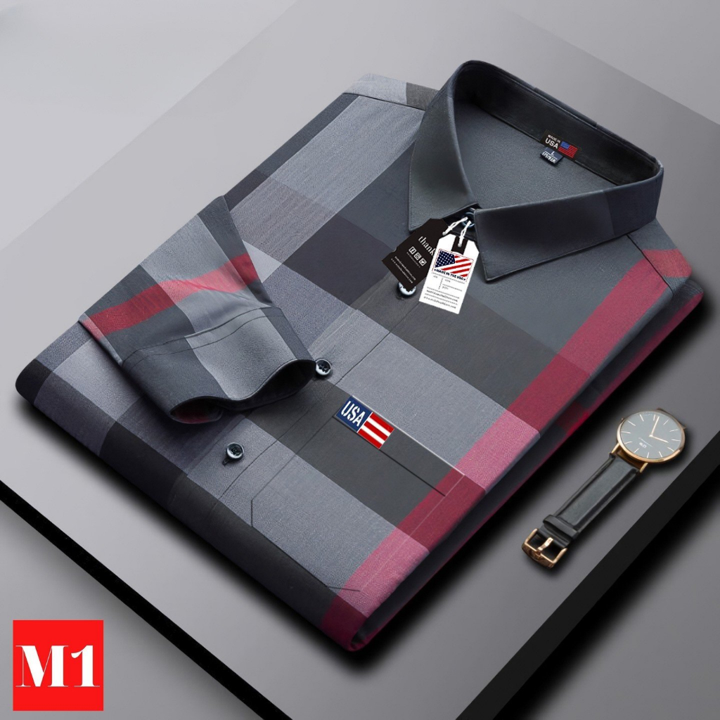 Mẫu 6 , Áo Sơ Mi Tay Dài In Hình Phong Cách Mỹ , Chất Liệu Vải Mát , Thời Trang Mùa Hè Dành Cho Nam