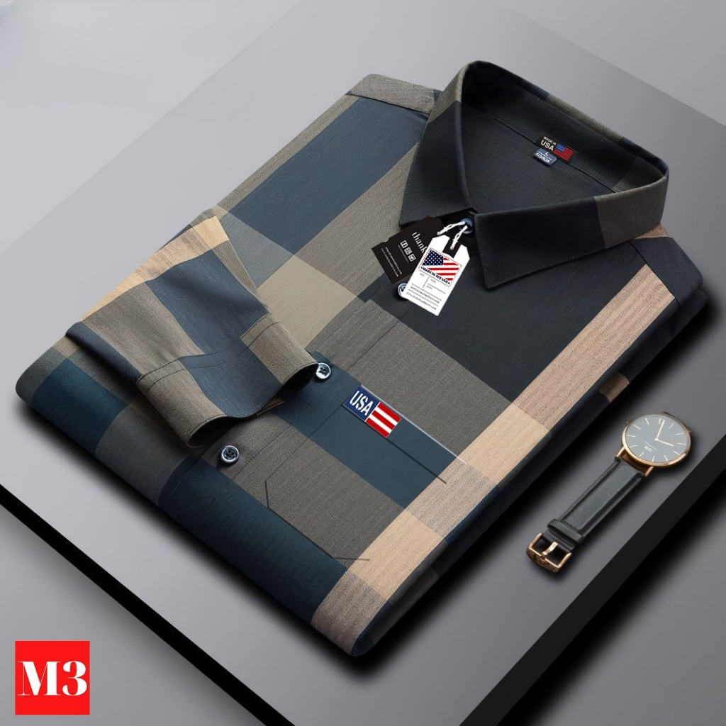 Mẫu 6 , Áo Sơ Mi Tay Dài In Hình Phong Cách Mỹ , Chất Liệu Vải Mát , Thời Trang Mùa Hè Dành Cho Nam