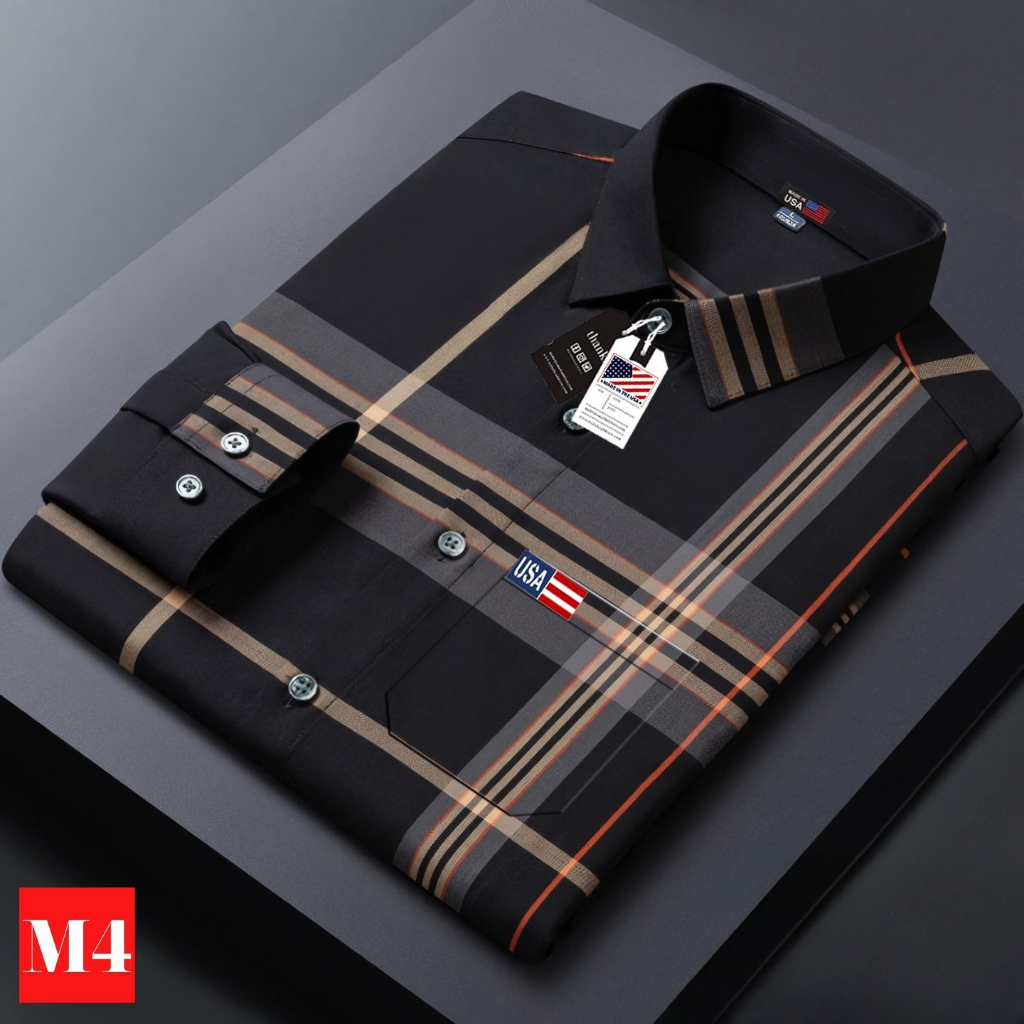 Mẫu 6 , Áo Sơ Mi Tay Dài In Hình Phong Cách Mỹ , Chất Liệu Vải Mát , Thời Trang Mùa Hè Dành Cho Nam