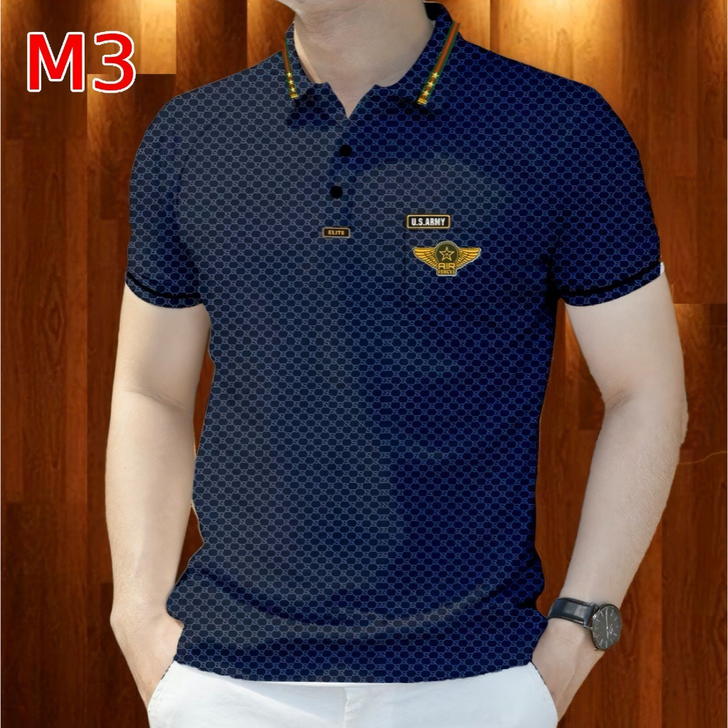 Mẫu 7 , Áo PoLo Họa Tiết Hoa Văn Tay Ngắn In Hình Phong Cách Mỹ , Chất Liệu Vải Mát , Thời Trang Mùa Hè Dành Cho Nam