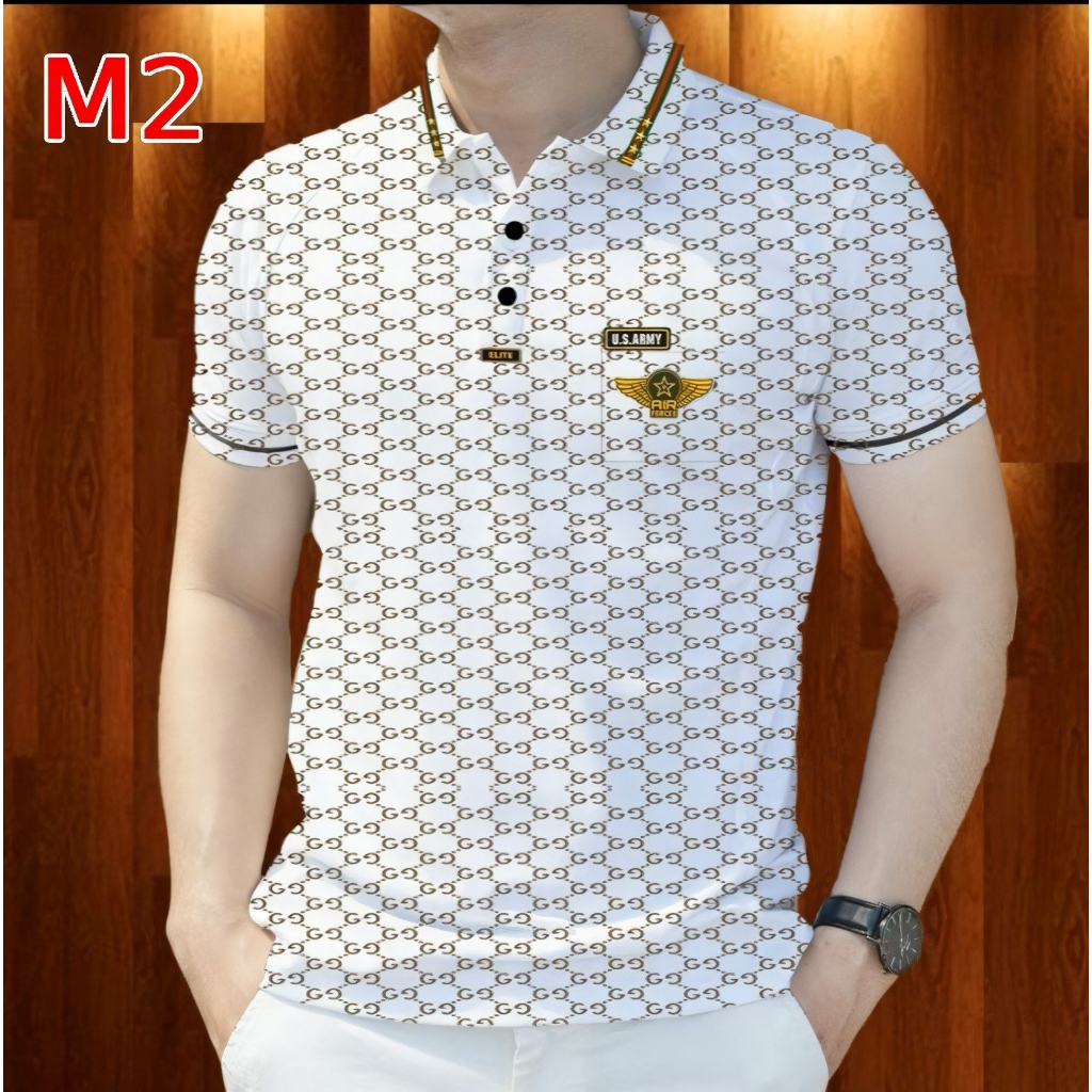 Mẫu 7 , Áo PoLo Họa Tiết Hoa Văn Tay Ngắn In Hình Phong Cách Mỹ , Chất Liệu Vải Mát , Thời Trang Mùa Hè Dành Cho Nam