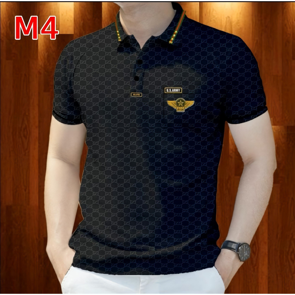 Mẫu 7 , Áo PoLo Họa Tiết Hoa Văn Tay Ngắn In Hình Phong Cách Mỹ , Chất Liệu Vải Mát , Thời Trang Mùa Hè Dành Cho Nam