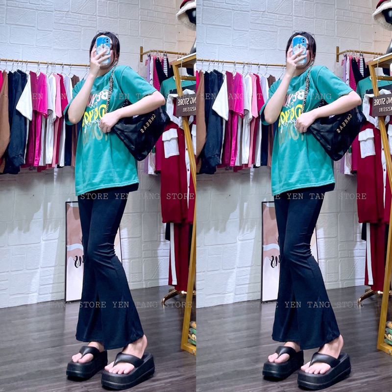 set áo thun quần ống loe - set hottrend